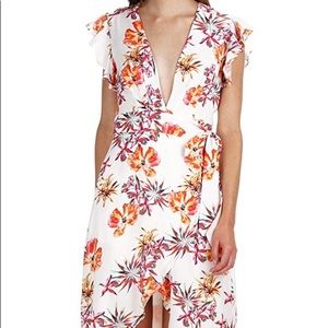 Adelyn Rae high low printed wrap dress